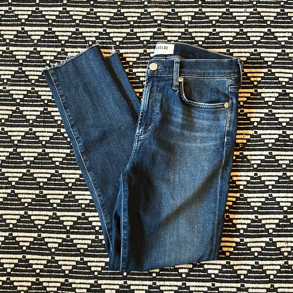 Agolde raw hem stretchy skinny jeans size 28